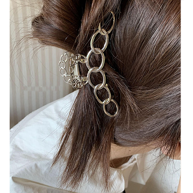 Metal Hollow Out Circle Love Heart Star Big Shark Clip for Women Girl Daily Jewelry Autumn Winter Headdress