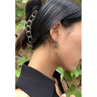 Metal Hollow Out Circle Love Heart Star Big Shark Clip for Women Girl Daily Jewelry Autumn Winter Headdress