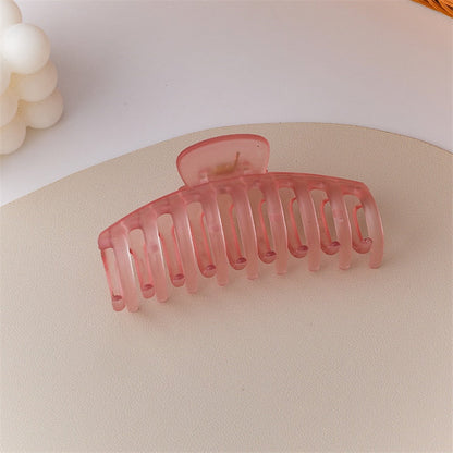 Sweet Scrub Color Acrylic Grasp Clip Simple Oval Hollow Leopard Grasp Hair Crab for Women Makeup Bath Hair Accessories